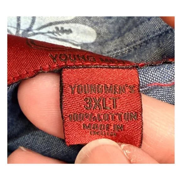 The Foundry Supply Co. 3XLT Big and Tall Hibiscus Hawaiian Print Shirt - Picture 8 of 8